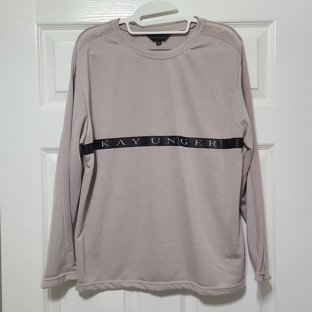 Kay Unger Mesh Sleeved Sweater